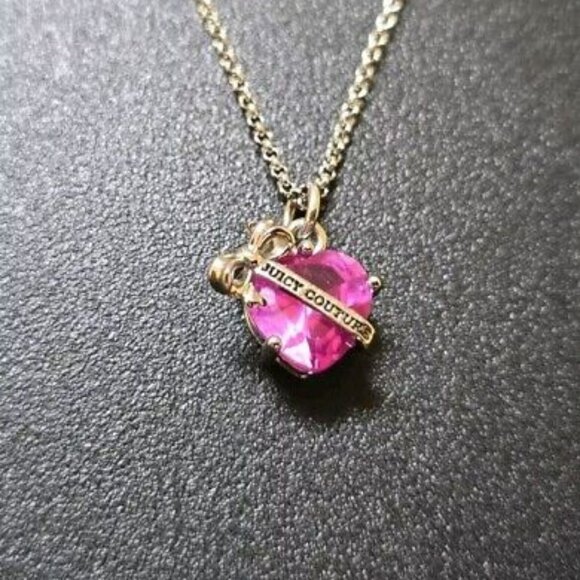 Juicy Couture Crystal Heart Drop Pendant Necklace - Picture 1 of 2